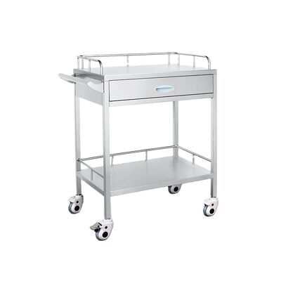 BR-M63 Medical Stainless Steel Crash Cart Drug Surgical Nursing Doctor Hospital Clinic Stainless Steel Medicine Trolley