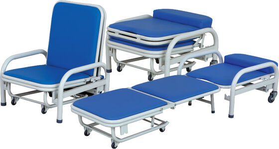 Folding Ajustable Hospital Powder-Coated Attendant Chair