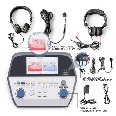 QA700 Type 2 Clinical Audiometer Diagnostic Hearing Test System with 7 Inch Touchscreen